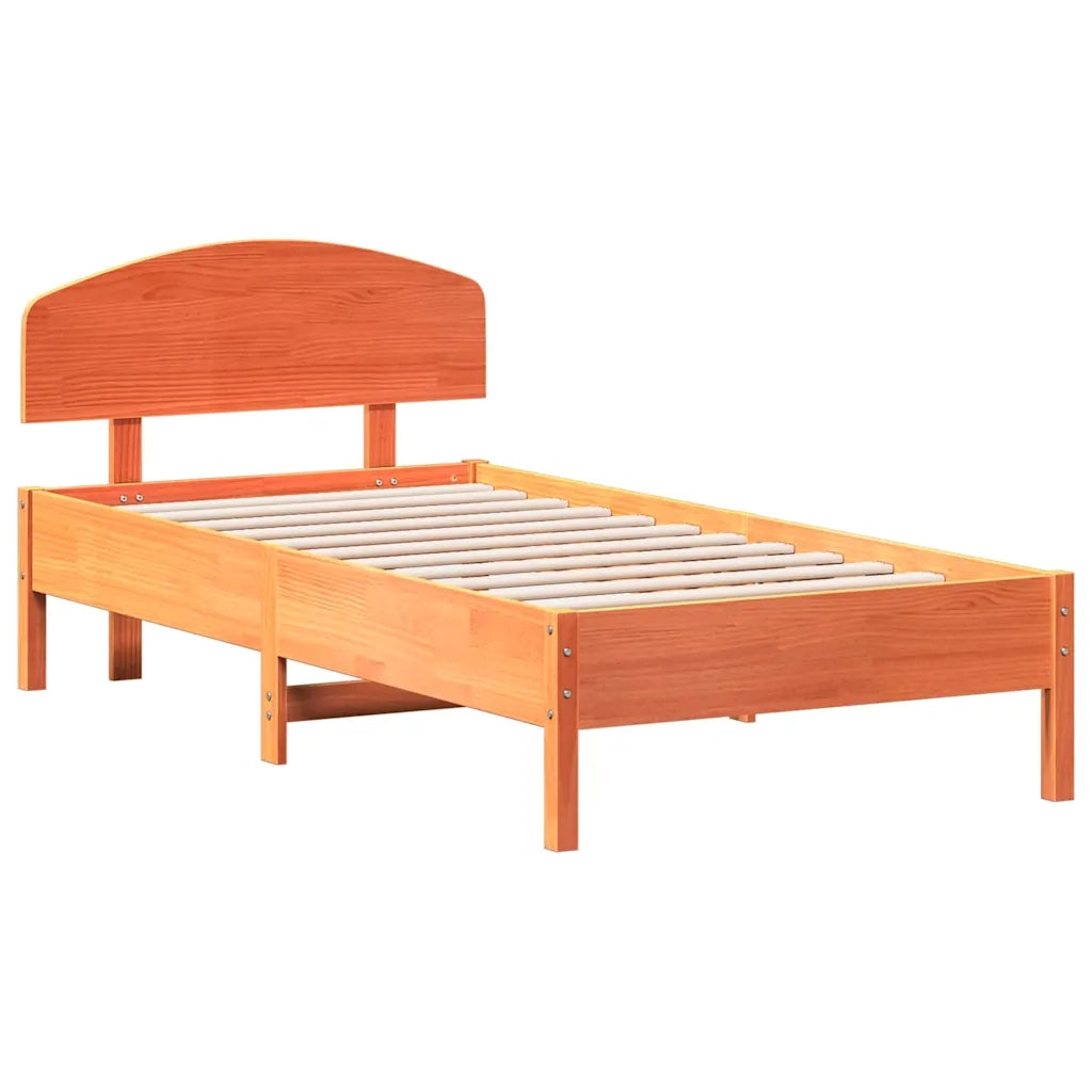 Letto senza Materasso Marrone Cera 75x190 cm in Legno di Pino 3207244