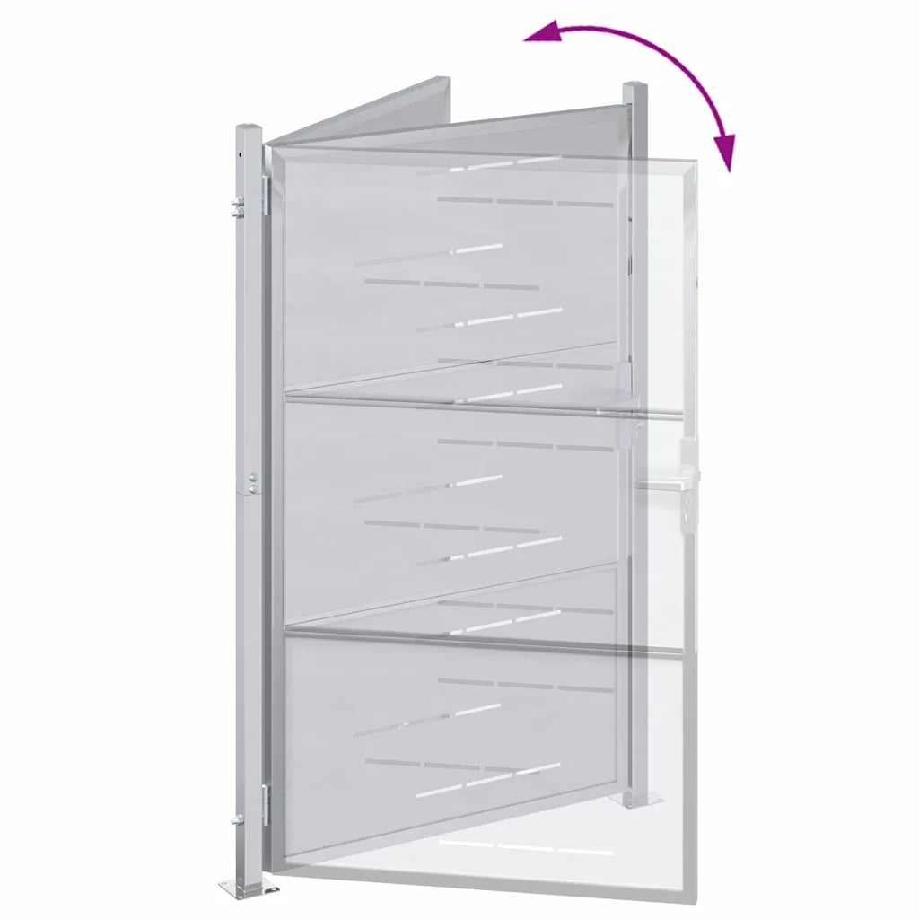 Cancello da giardino Argento 85 x 120 cm Acciaio inossidabile 3402579
