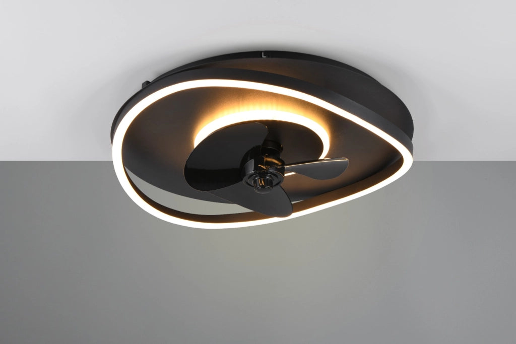 Ventilatore soffitto lampada LED telecomando nero SORTLAND