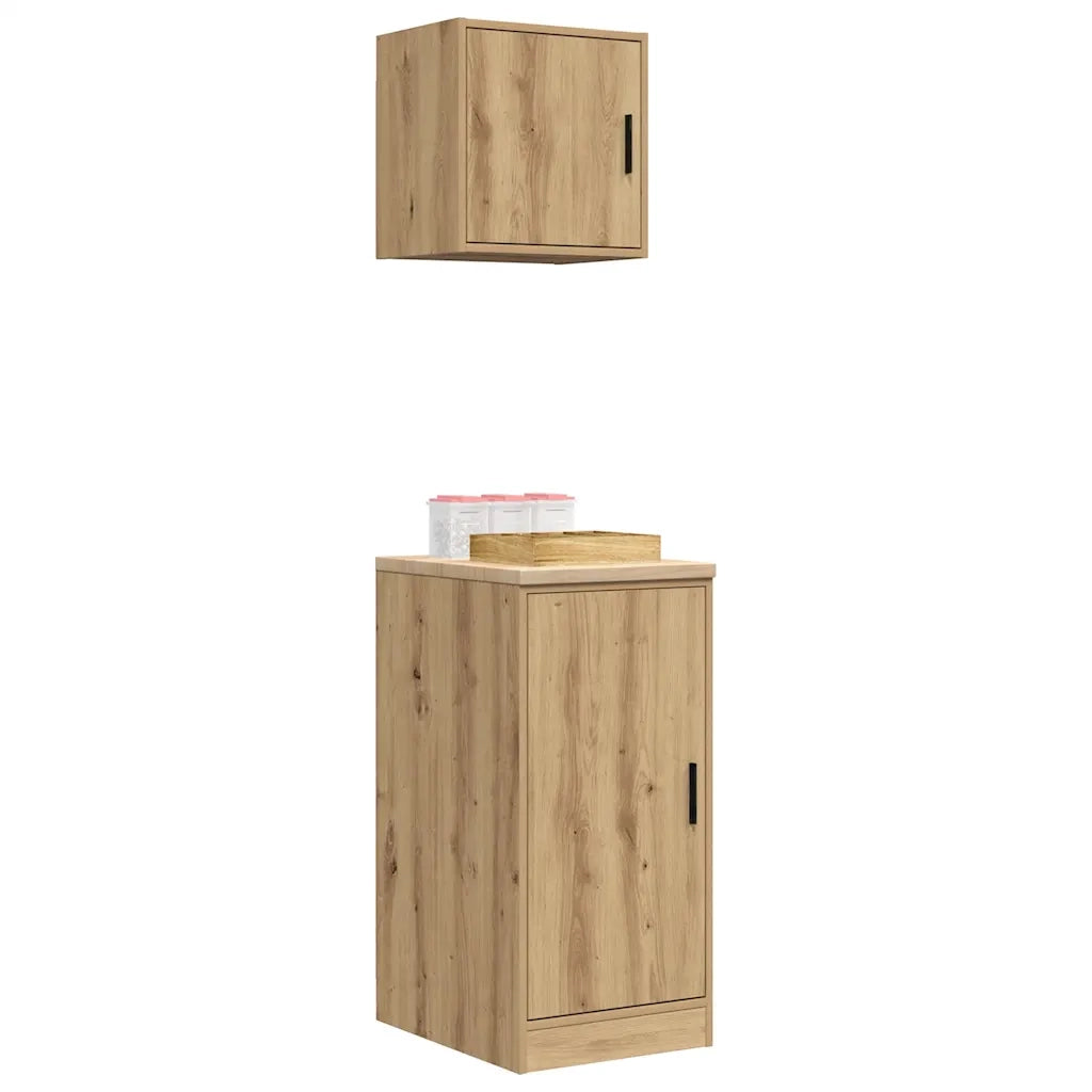 Armadi da Garage 2 pz Rovere Artigianale in Legno Multistrato 3328304