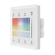 Pannello Touch Master DALI 5 Canali, Alimentatore Bus Integrato, 16VDC Max 100mA, 4 Zone 3 Scene 4 Indirizzi, Touch Slider, 5 In 1 Per DIM CCT RGB RGBW RGB+CCT, 86X86mm Per Scatola 502