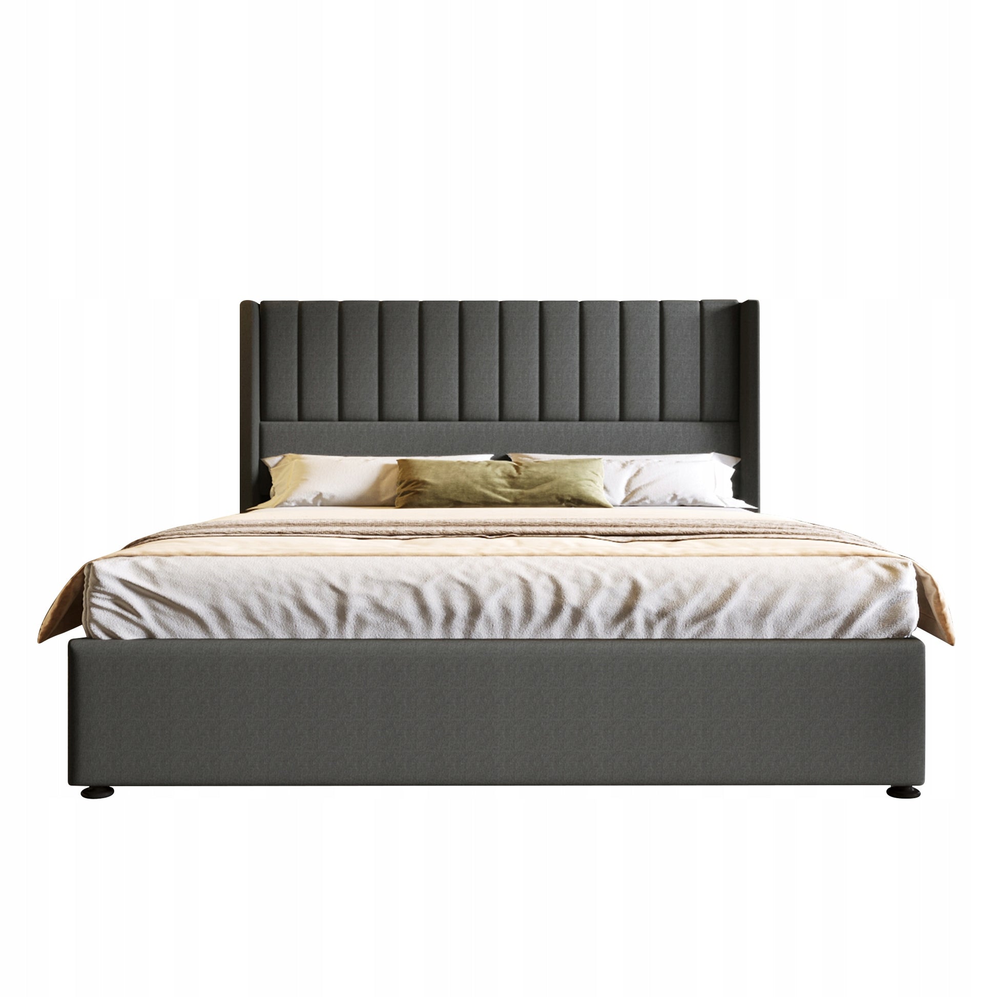 Letto con sistema idraulico e vano - Xylo - 160x200 cm - Grigio