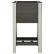 Fioriera | Cassetta per fiori | Vaso Rialzata da Giardino con Ripiano 50x50x90cm WPC Grigio