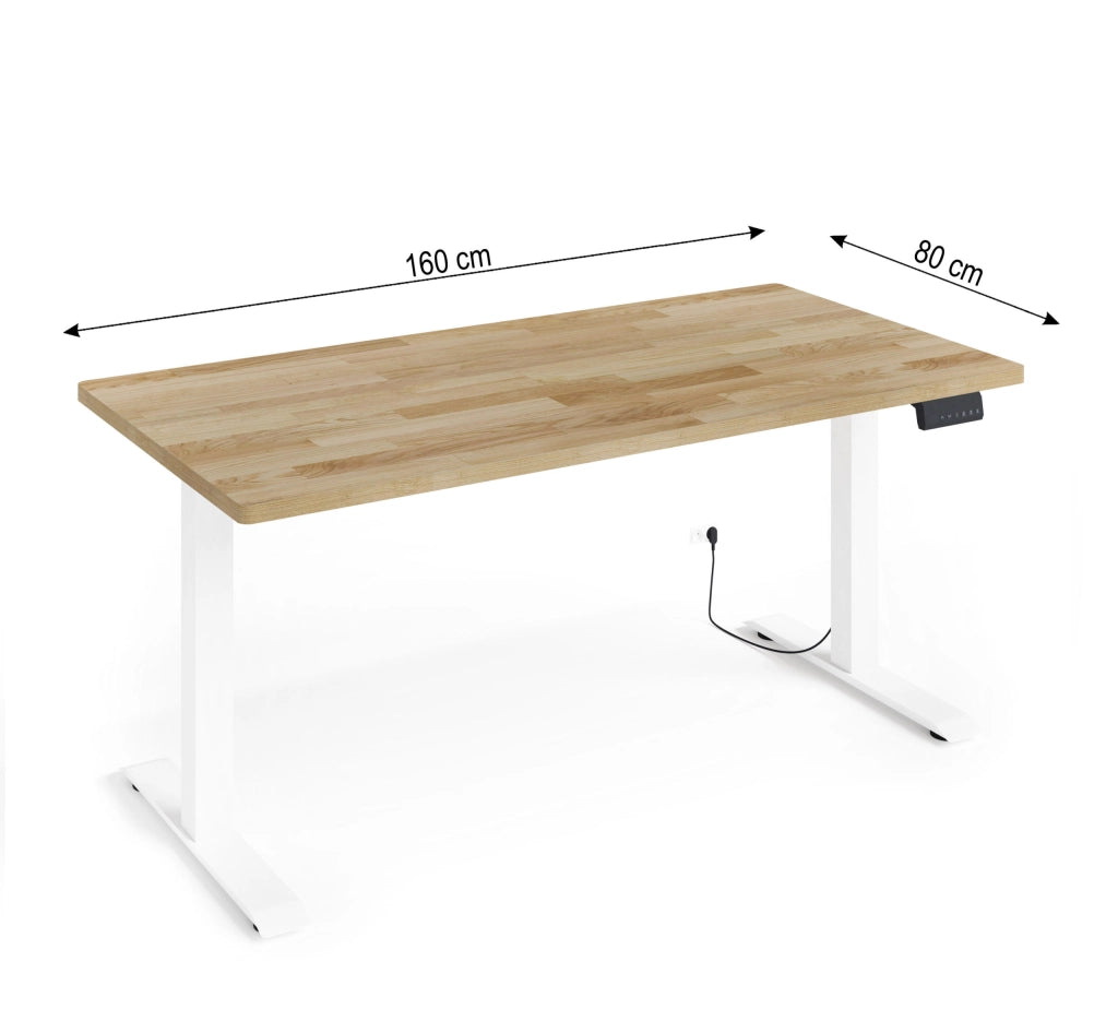 SCRIVANIA BIM NATURAL DESK 2P BIANCO OPACO ROVERE NATURALE 160x80