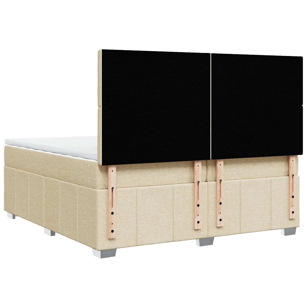 Giroletto a Molle con Materasso Crema 200x200 cm in Tessuto 3294094