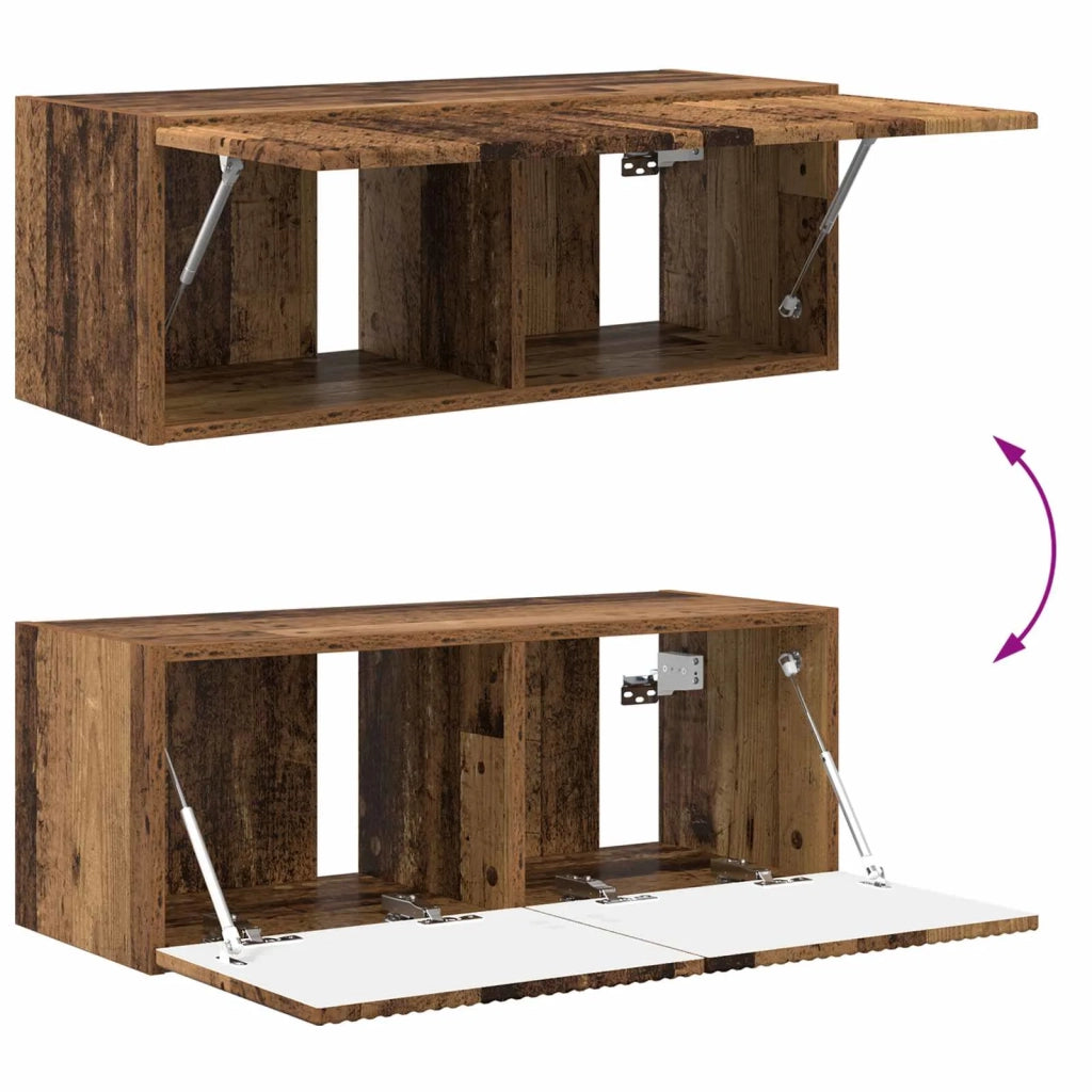 Set di Mobiletto da TV a Parete 4 pcs Legno vecchio 3408923