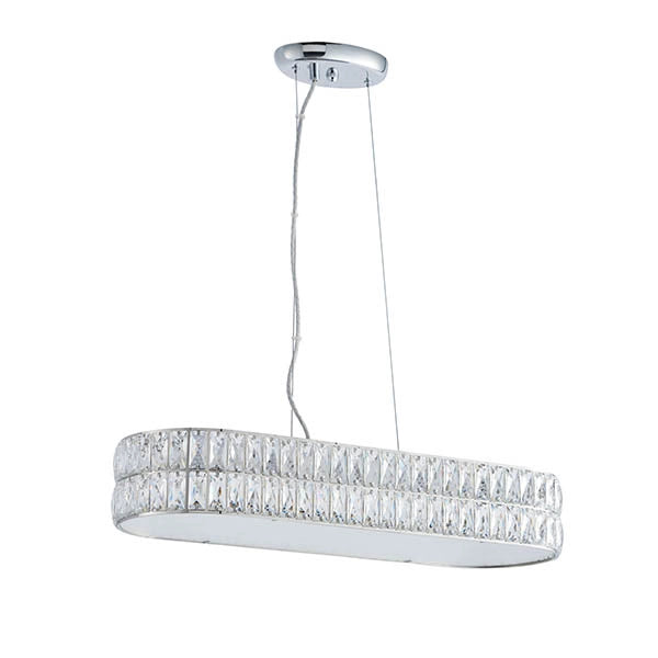Lampadario sospensione Verina cristallo cromo LED 26W