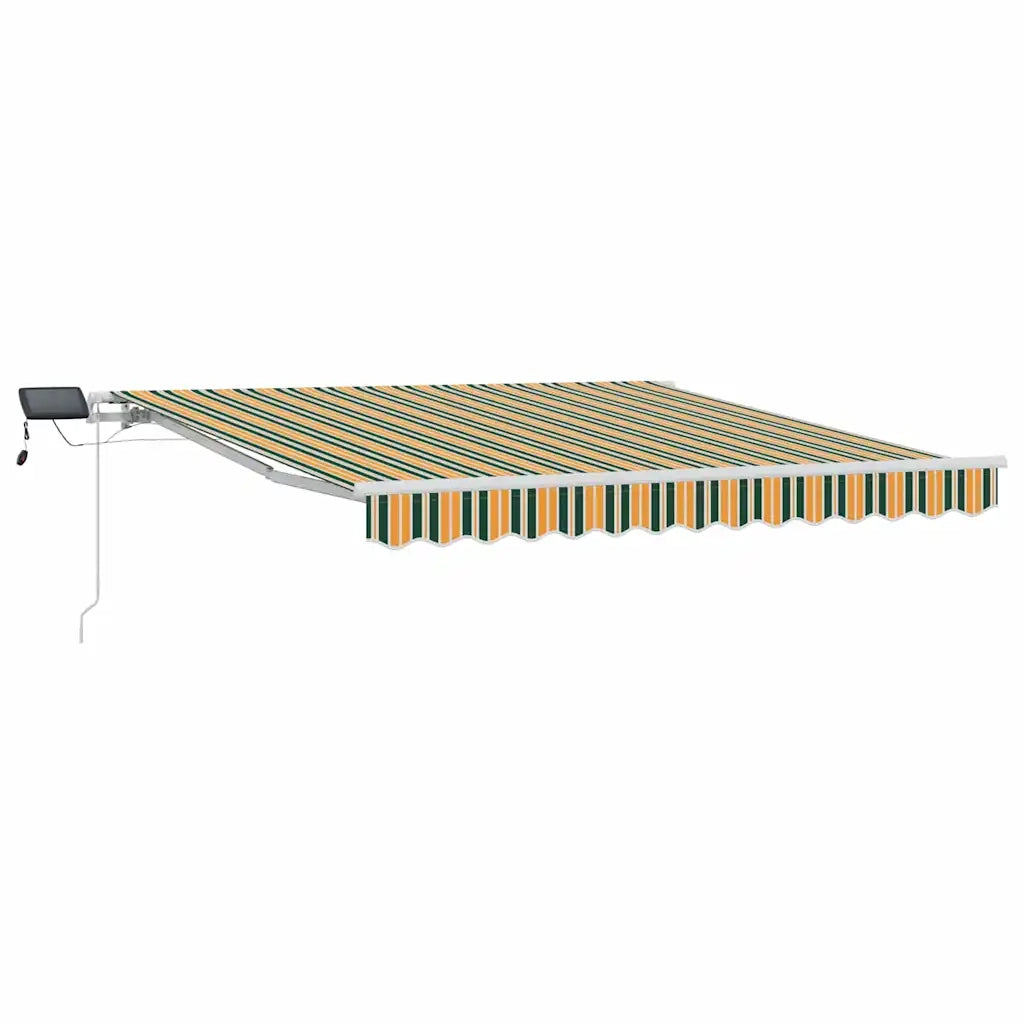 Tenda Retrattile Verde e giallo 350 x 250 cm Tessuto e acciaio 3330448