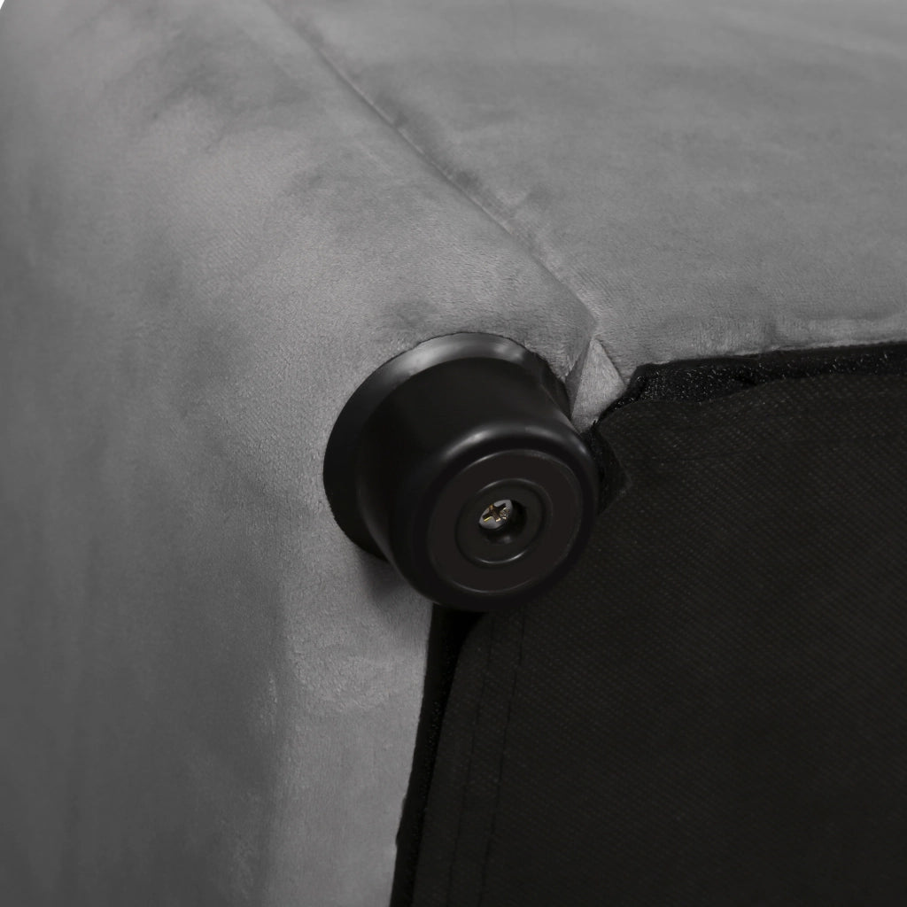 OKWISH Letto Contenitore 140×200 cm, Letto Matrimoniale con Sollevamento Idraulico, Testiera a Orecchie e Rete, senza Materasso, Velluto Grigio
