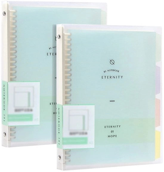 Agenda A5 acqua resistente - Antifouling - 2 pezzi - Carta spessa - Etichette di indice con 4 colori - Quaderno da disegno
