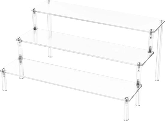 Display Riser Acrilico Trasparente per Oggetti, Specie, Cosmetici, Cibi, Profumi (30 x 21 x 15 cm)
