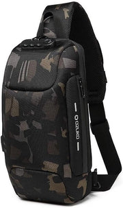 Borsa Antisfrega Tasca con Blocco con Password, USB, Riflettente e Impermeabile Tasca Tasca, Idonea per Bicicletta, Campeggio, Viaggio Polyester