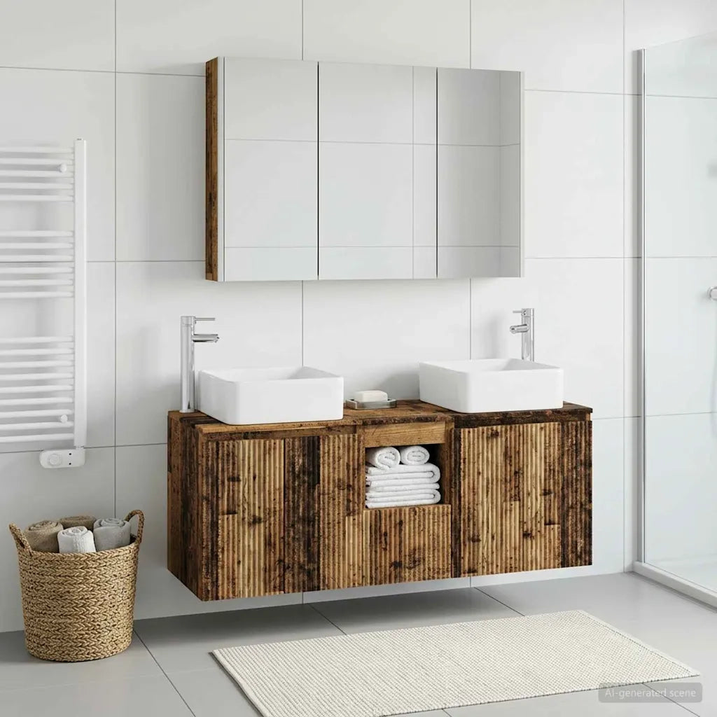 Set di Armadi da Bagno 4 pcs Legno antico Legno ingegnerizzato 3406389