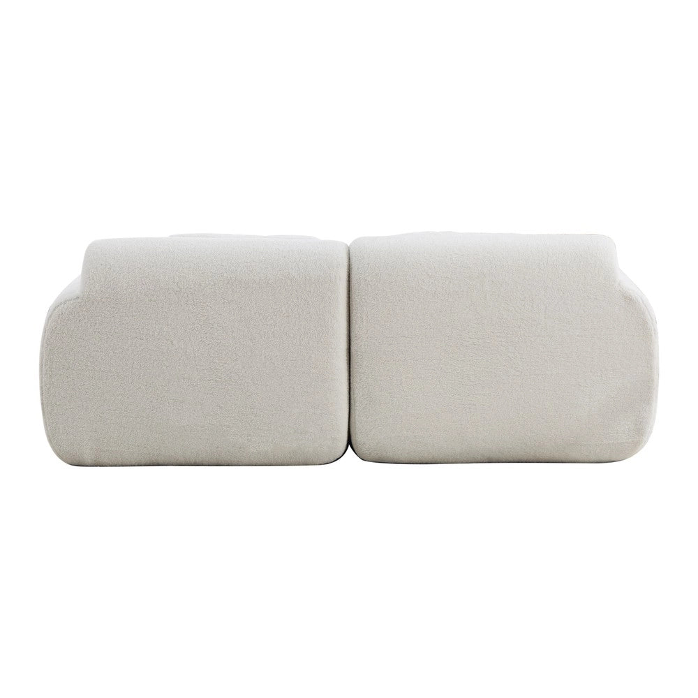 Divano Modulare in Tessuto Chenille ¨C MINIMAL ¨C Avorio, Morbido, Antiscivolo
