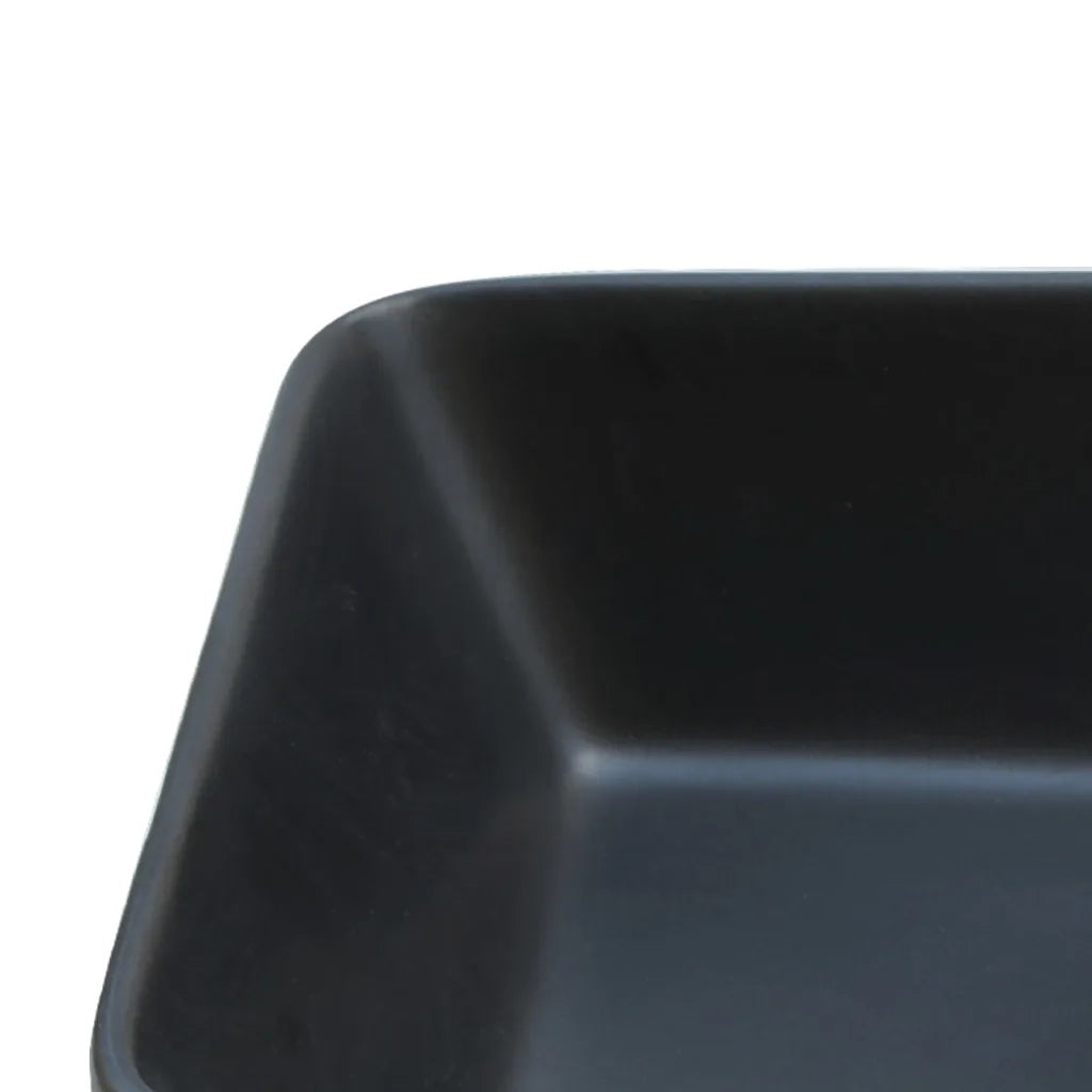 Lavabo Appoggio-Lavandino-Lavello Nero Marrone Rettangolare 46x35,5x13cm Ceramica