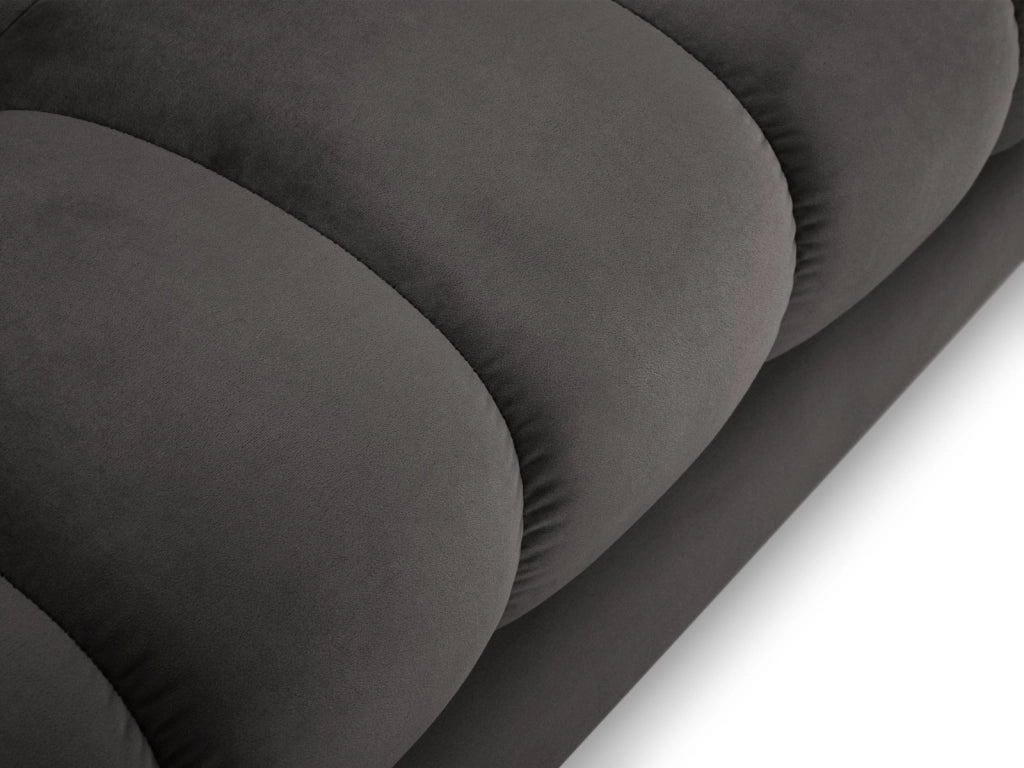 Cosmopolitan Design - Divano angolare sinistro "Bali" 5 posti in velluto grigio scuro 