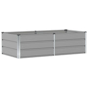 Fioriera ergonomica moderna dal design industriale 160 x 80 x 45 cm in acciaio grigio chiaro 02_0059187