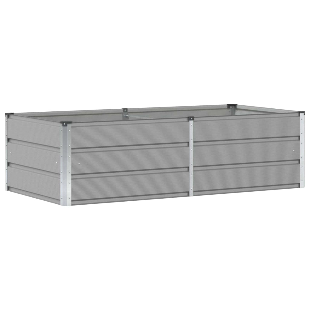 Fioriera ergonomica moderna dal design industriale 160 x 80 x 45 cm in acciaio grigio chiaro 02_0059187