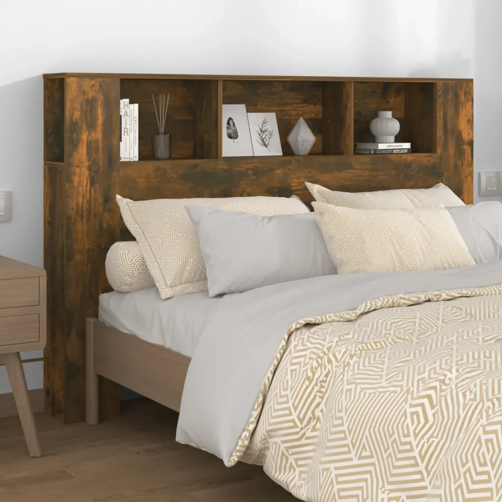 Testiera con Scomparti Rovere Fumo 160x18,5x104,5 cm 817273