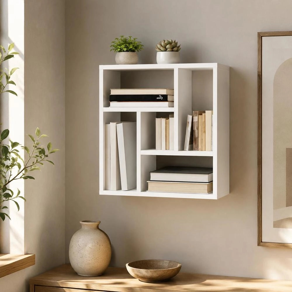 Wall Shelf, White, 45.1x16x45.1 Cm, Wood-based Material