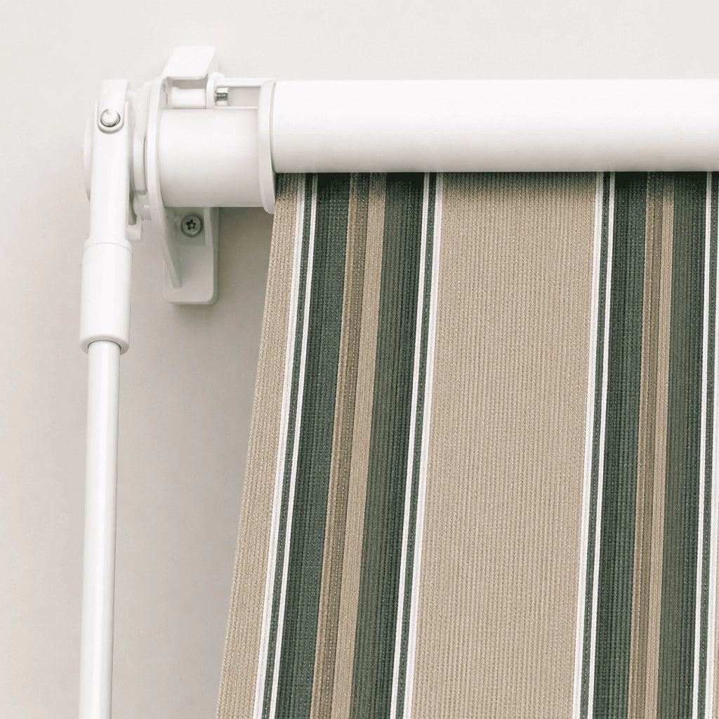 Tenda Da Sole Manuale Con Manovella Tessuto In Poliestere 280G E Struttura In Alluminio Per Ombreggiare Balcone Terrazza Veranda 295x250x50 Cm Beige E Verde