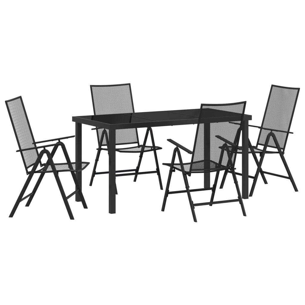 Set da Pranzo da Giardino 5 Pezzi Acciaio Antracite