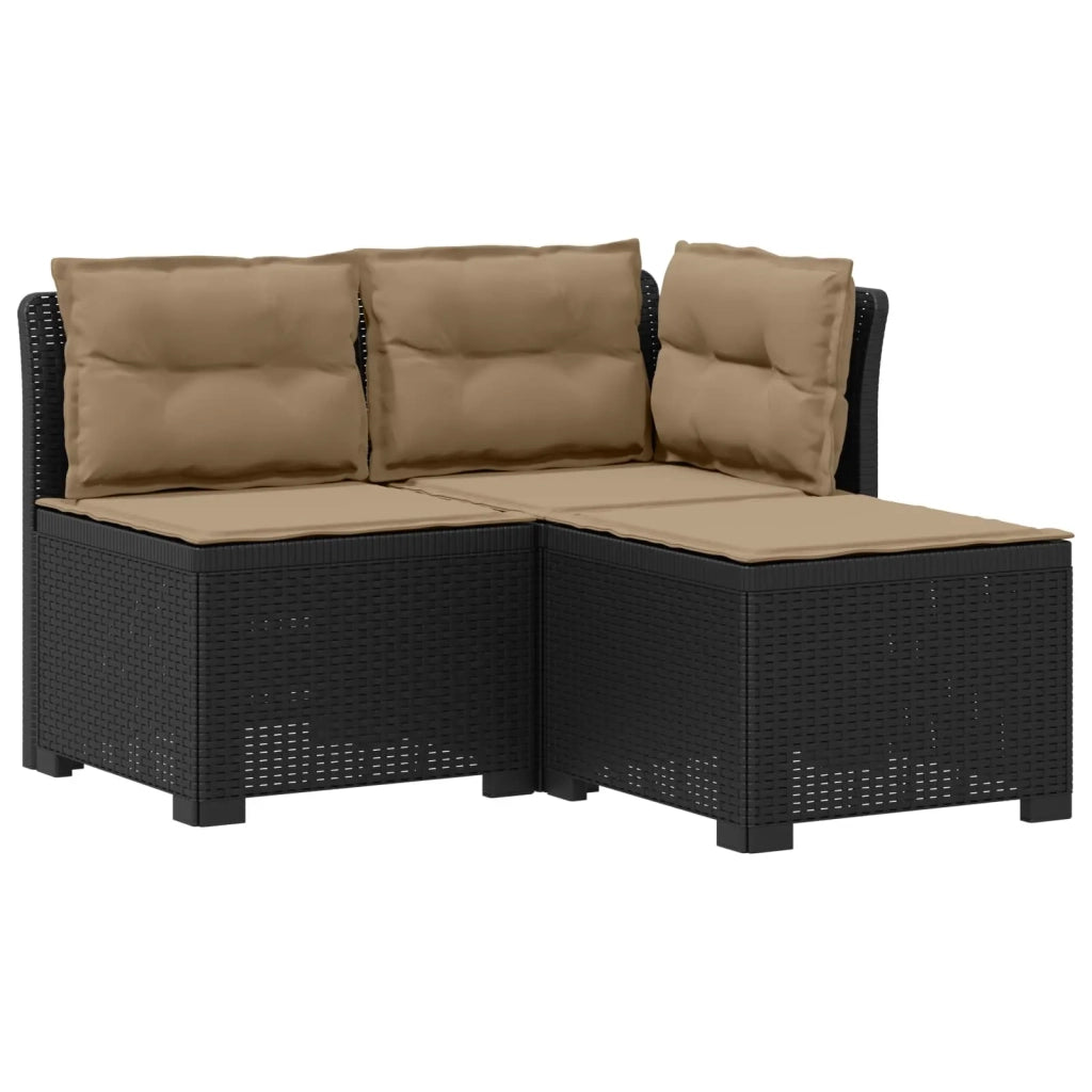 Divano da giardino 3 posti con cuscini in look rattan PP 8011906