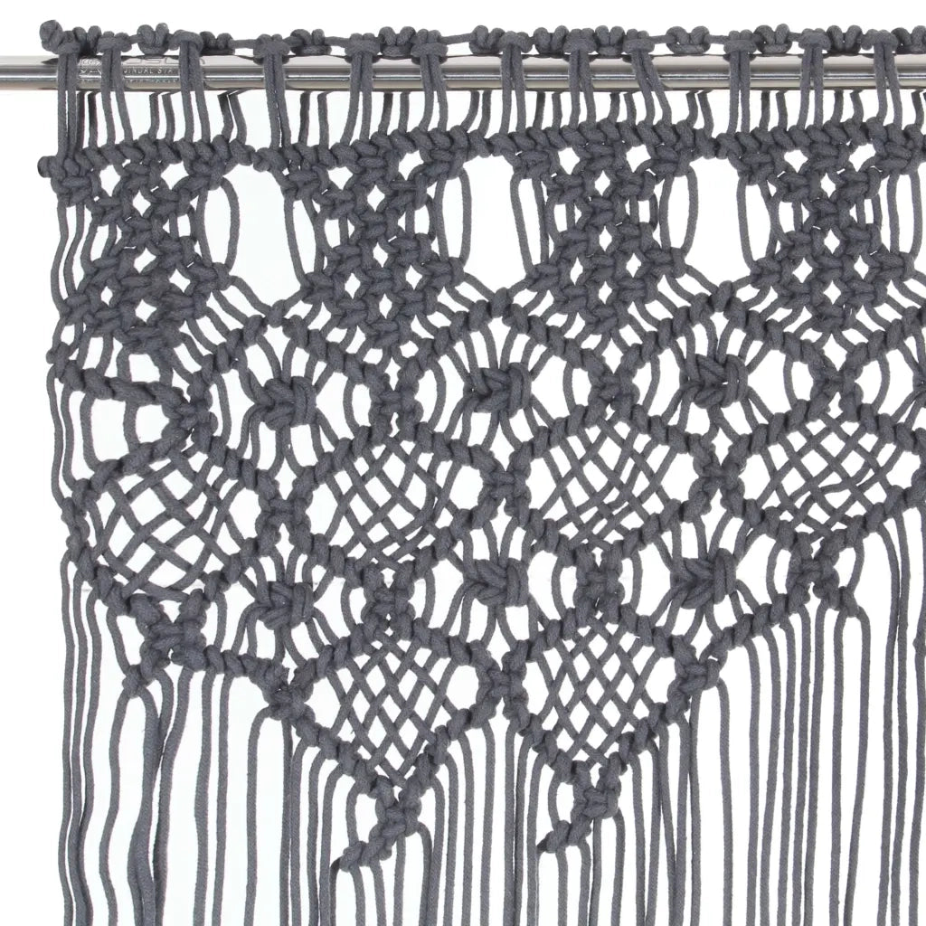 Tenda MacramÃ¨ Antracite 140x240 cm in Cotone