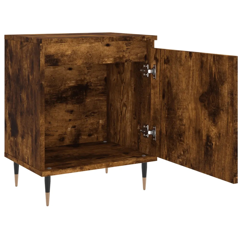 Comodini Rovere Fumo 2 pz-Set di 2 Tavolino da notte 40x30x50 cm in Legno Multistrato 574181