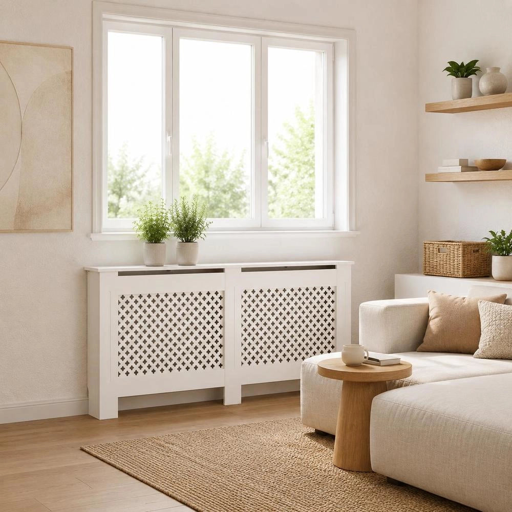 Radiator Cover, White, 172x19x81.5 Cm, MDF