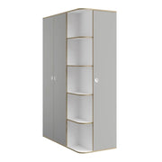 Armadio bambino ELYO – 3 porte + libreria frontale – Grigio & quercia