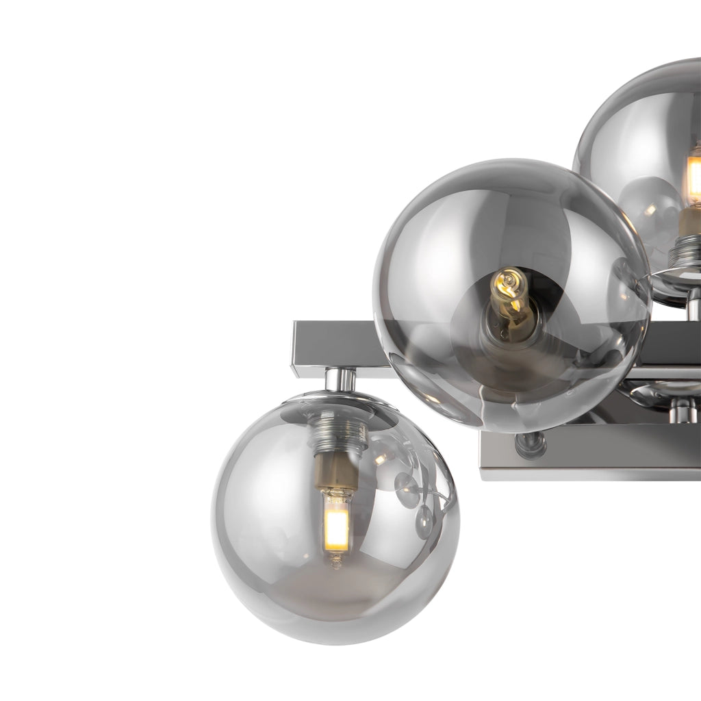 Maytoni Applique contemporanea Dallas 5 luci G9 cromo metallo vetro soffiato fumè