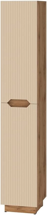 Armadio per il bagno Lotta, Cachemire, 33 x 186 cm con 2 porte, per la conservazione di accessori da bagno e prodotti per la cura