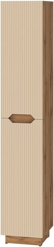 Armadio per il bagno Lotta, Cachemire, 33 x 186 cm con 2 porte, per la conservazione di accessori da bagno e prodotti per la cura