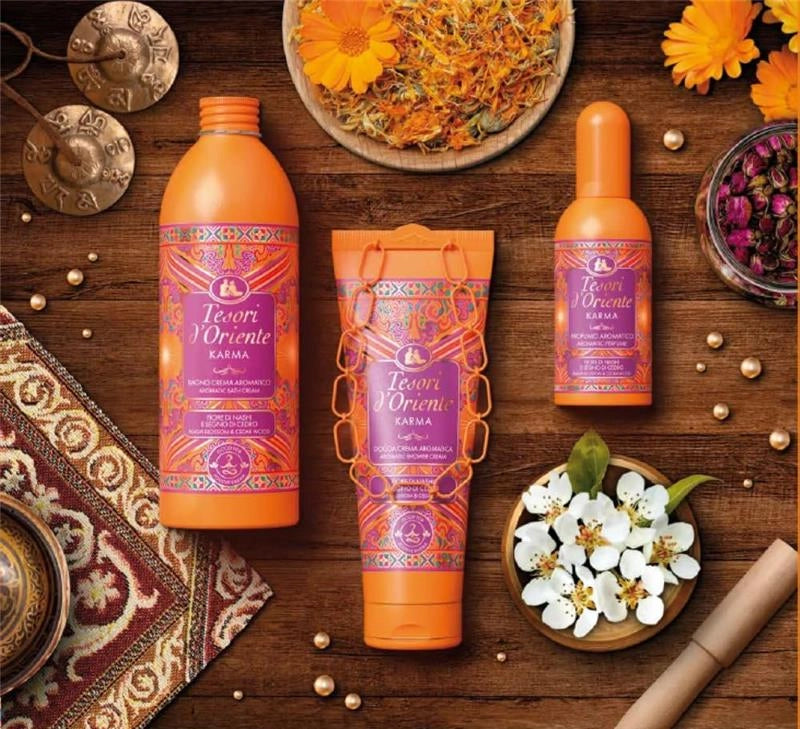 TESORI D'ORIENTE KARMA BAGNO CREMA AROMATICO FIORE DI NASHI E LEGNO 500 ML