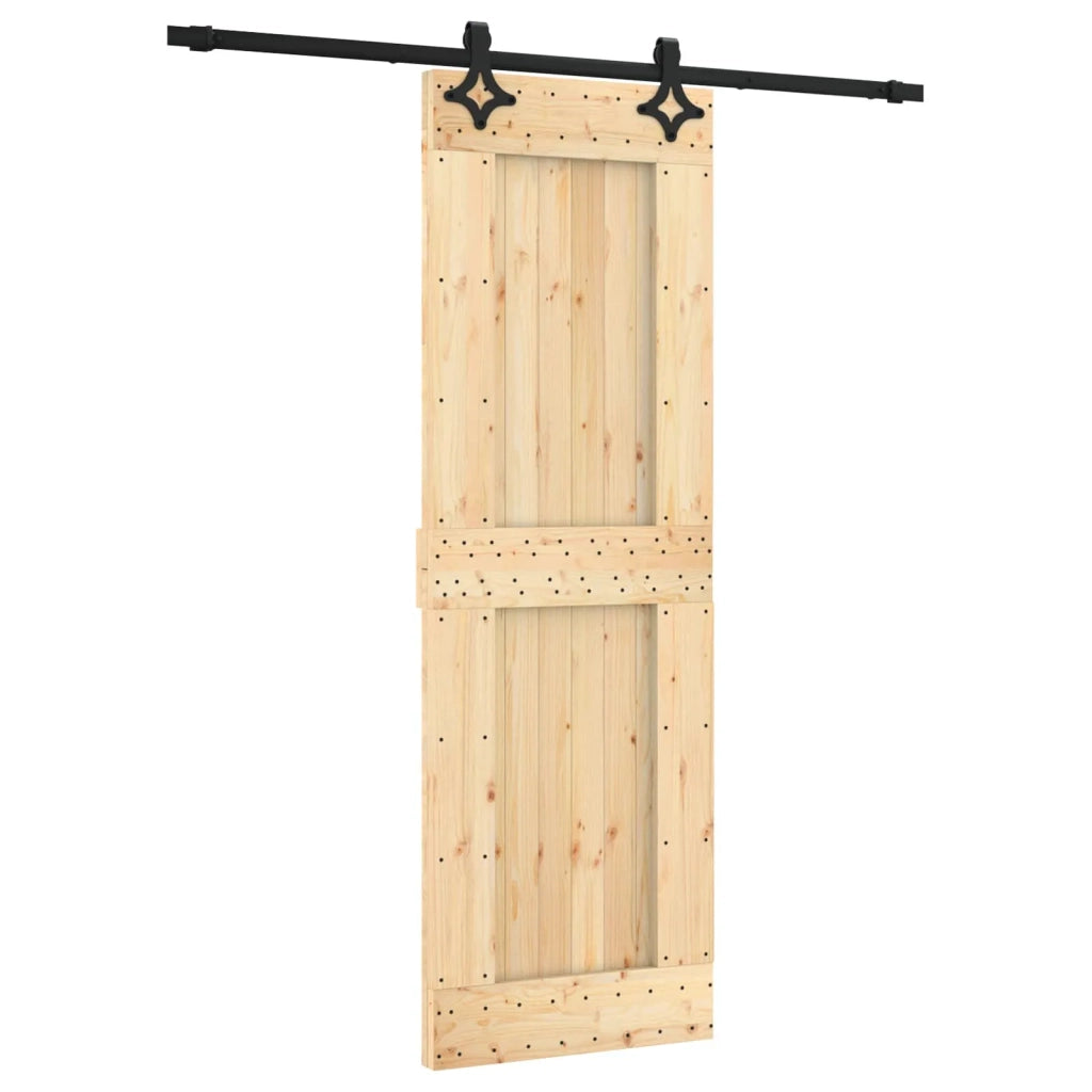 Porta scorrevole Naturale e Nero 70 x 210 cm