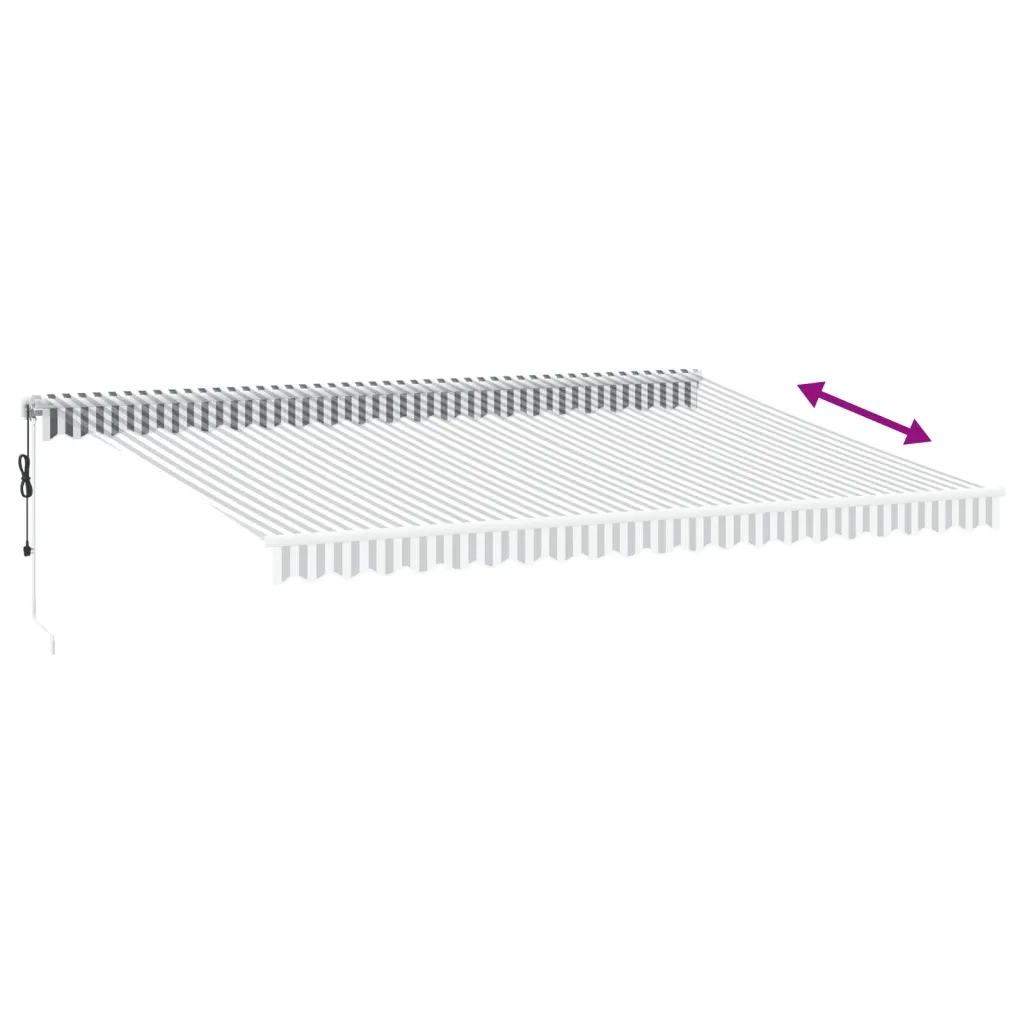 Tenda Sole Retrattile Automatica 500x350 cm Antracite e Bianco 3215802