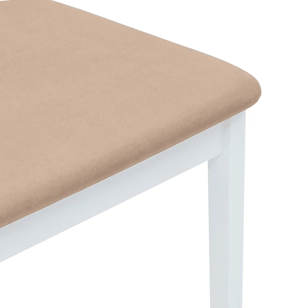 vidaXL Sedie da Pranzo con Cuscini 2 pz Bianco Legno Massello di Hevea