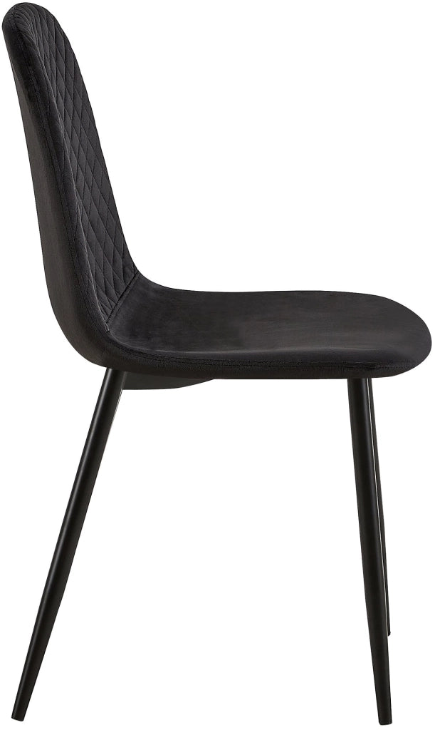 Sedia Giverny con cuciture decorative Velluto,nero