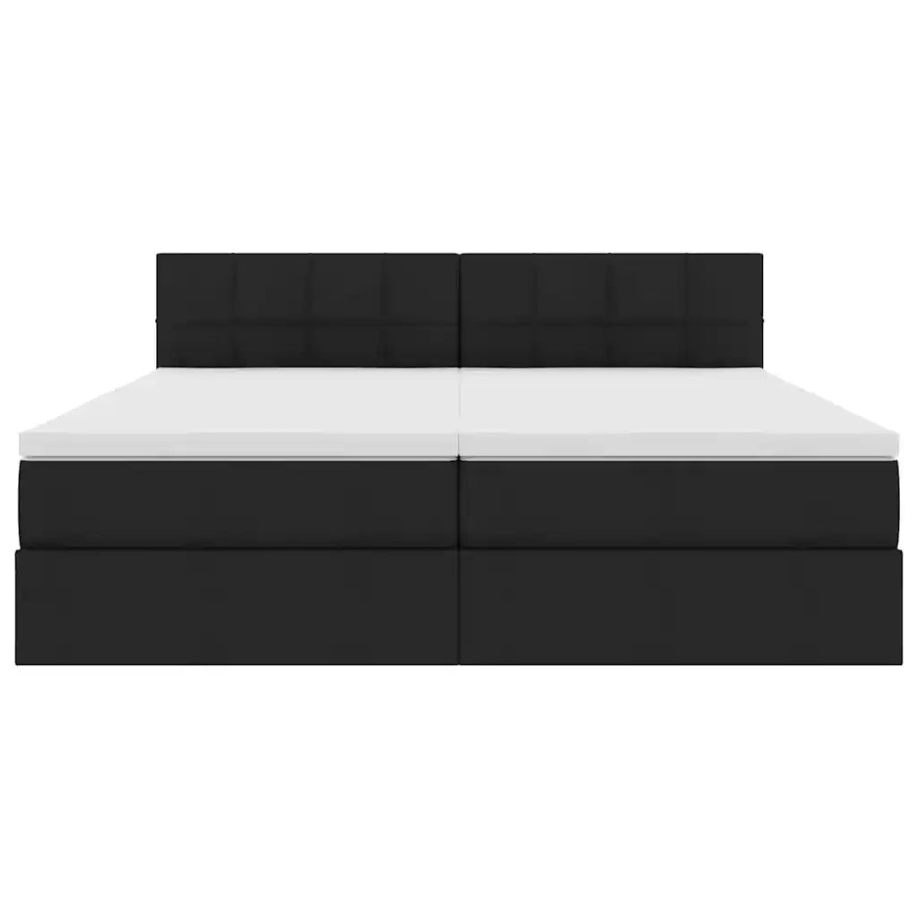 Letto con Contenitore Nero 200 x 200 cm Pelle Sintetica 3370933