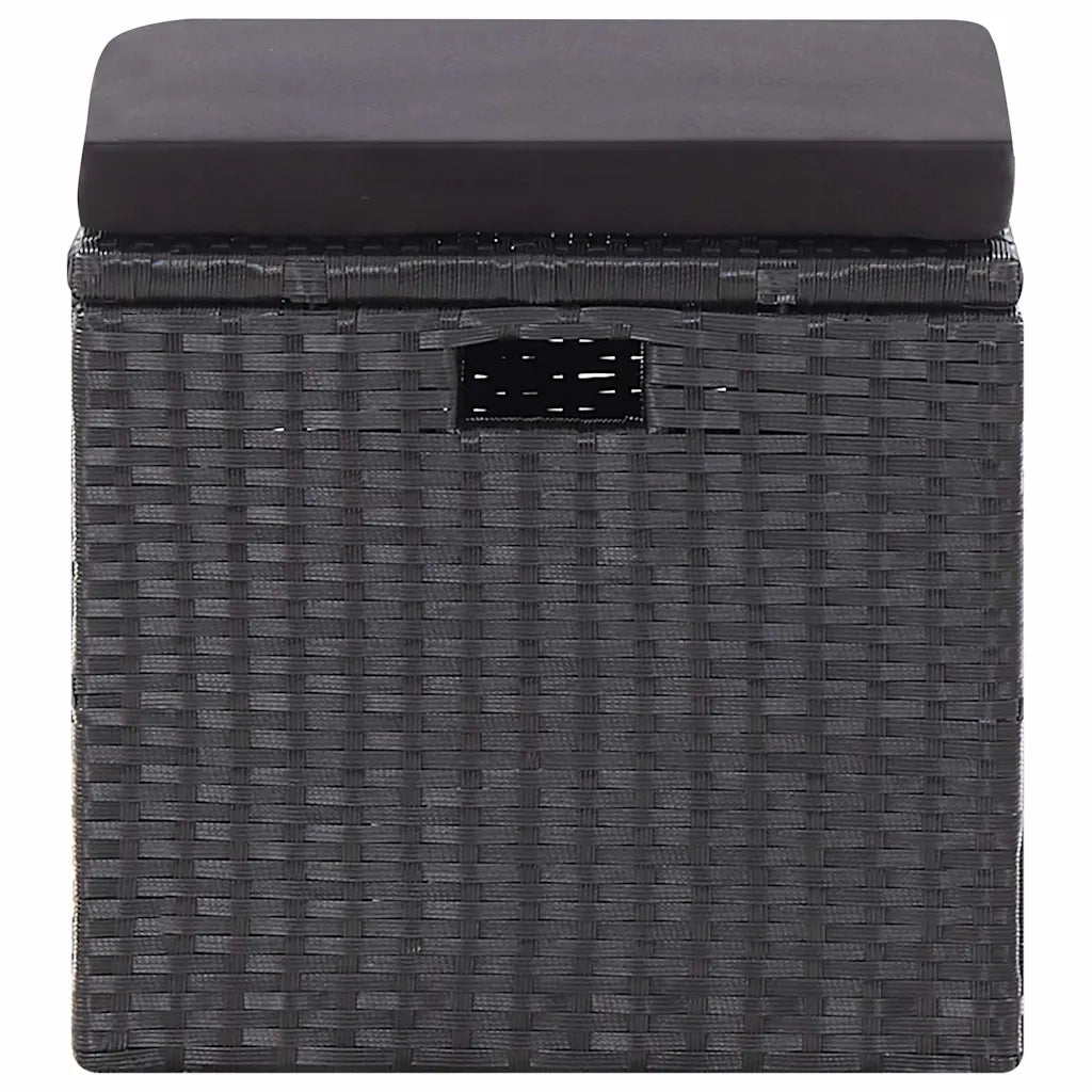 Set Divani da Giardino 6 pz con Cuscini in Polyrattan Nero 46094