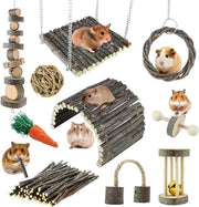 Accessori per gabbie di Appel legno - Giocattoli masticatori con scala, Rullabell per gerbils, cavia e altri piccoli animali