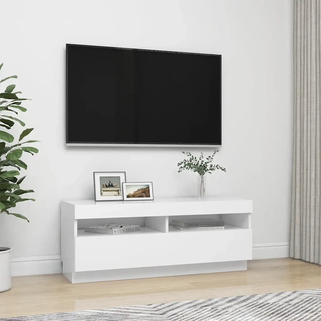 Mobile Porta TV con Luci LED-Mobile per TV-Credenza TV Bianco 100x35x40 cm