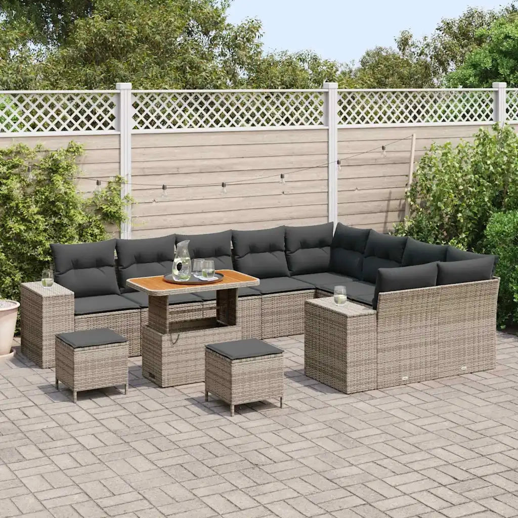 Set Divano da Giardino con cuscino con cuscino 12 pcs Grigio 3363998