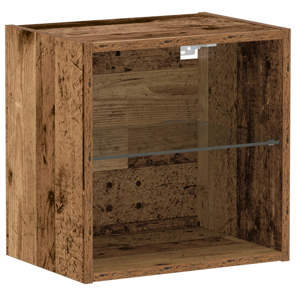 Mensola Galleggiante 2 pz Legno Vecchio 40x28,5x40 cm Legno Ingegnerizzato