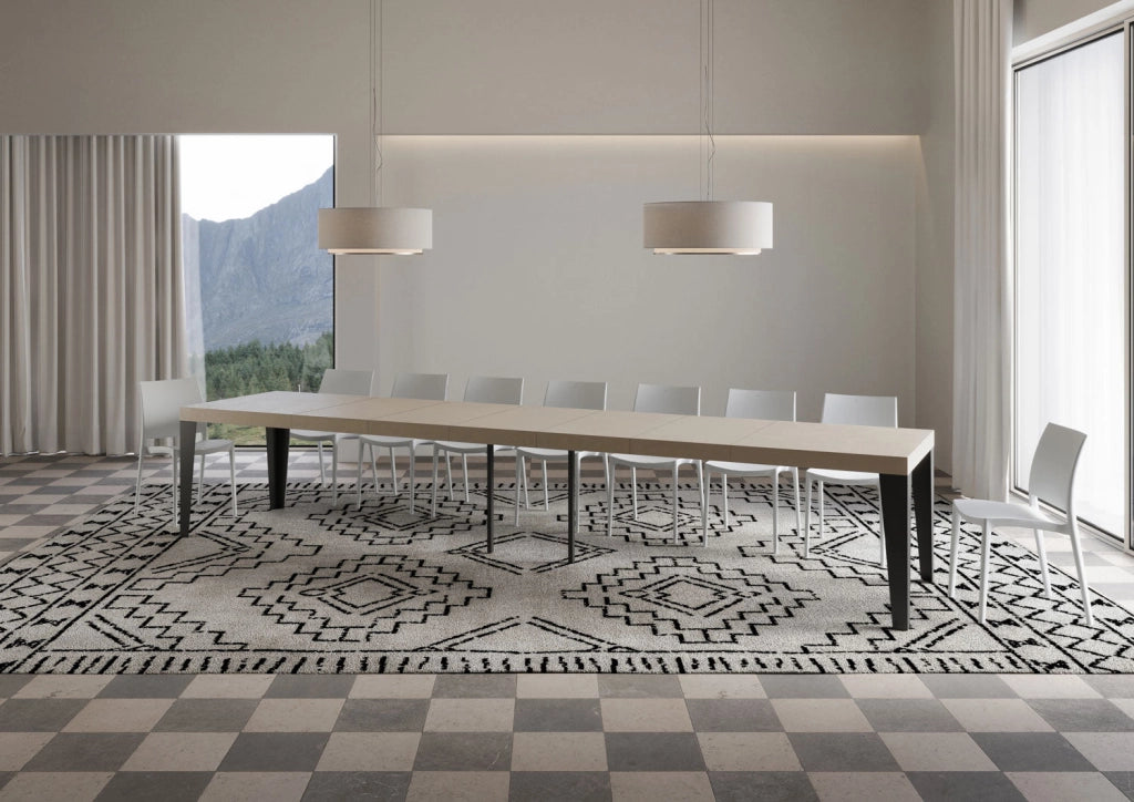 Tavolo Allungabile 160-420x90x77 cm Flame Cashmere Telaio Antracite