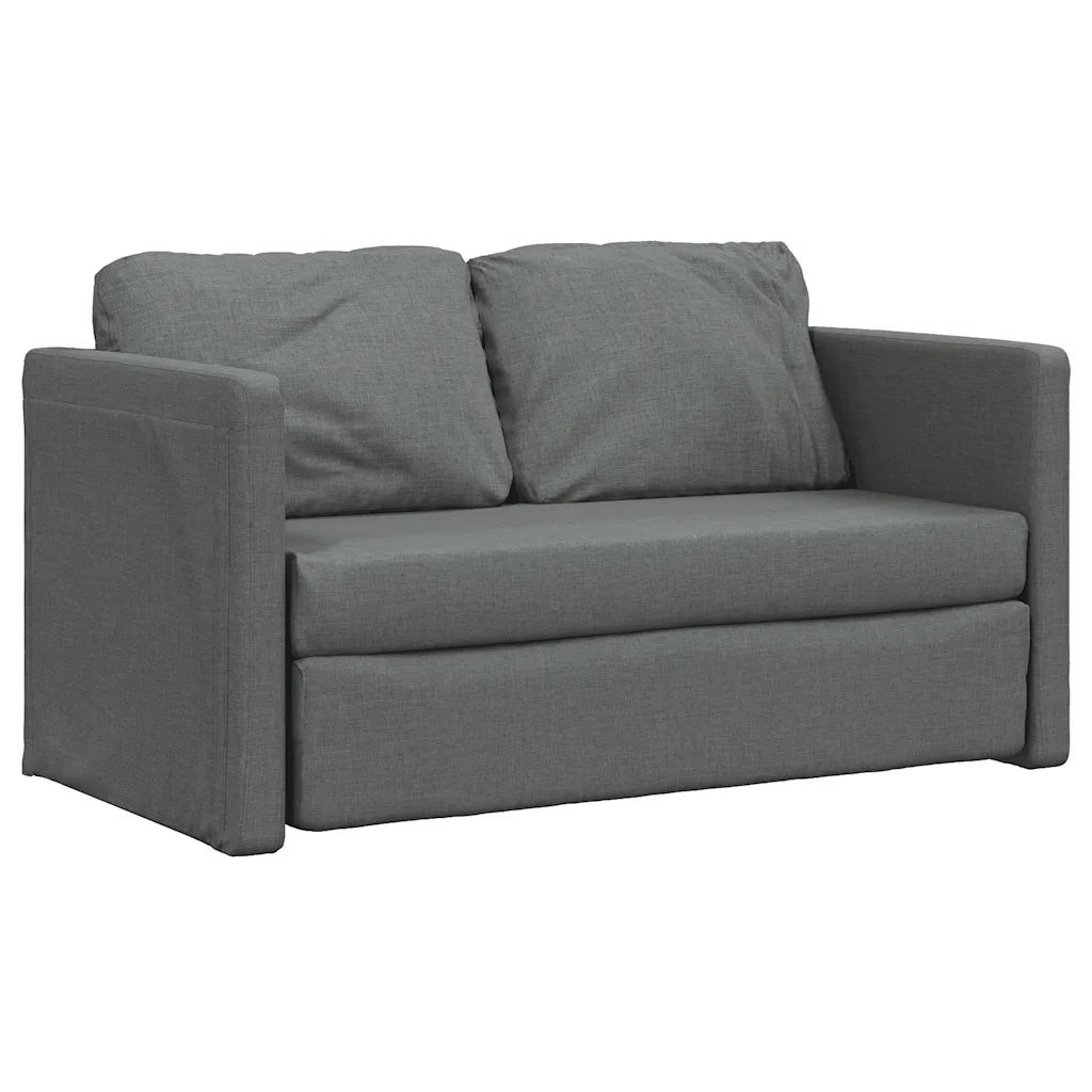 Divano Letto da Terra 2 in 1 Grigio Scuro 112x174x55 cm Tessuto 353965