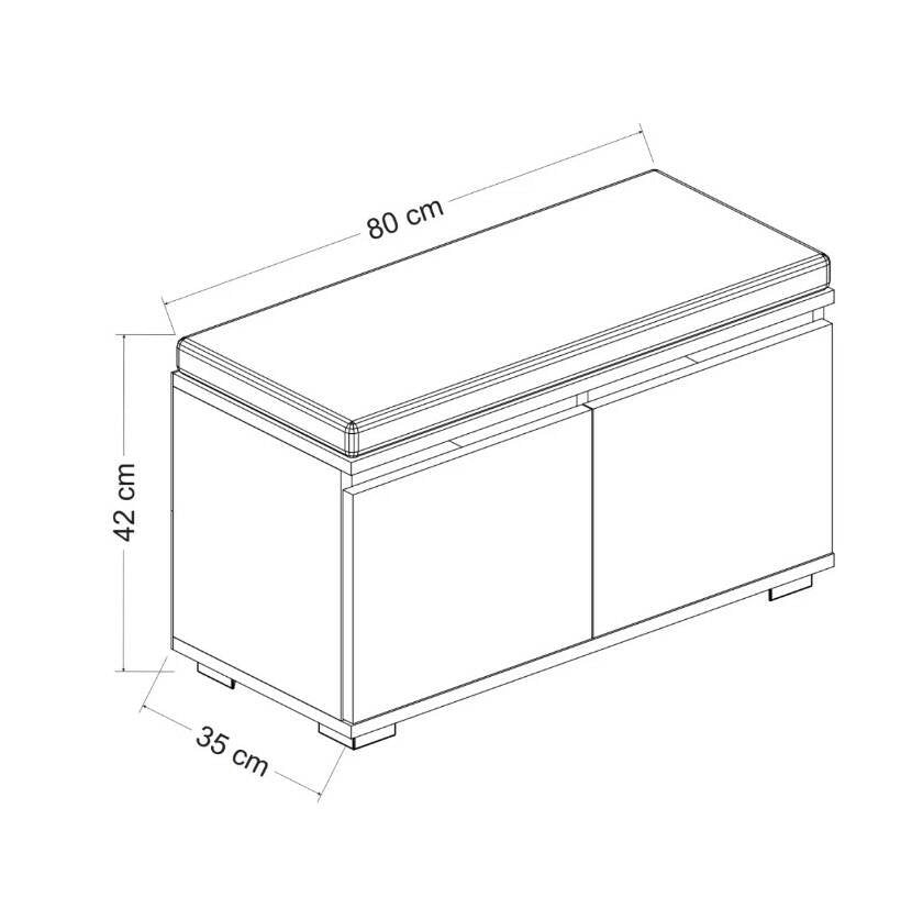 Mobile Portascarpe Delphin, Scarpiera 8 Paia, 80x35x42h cm Bianco