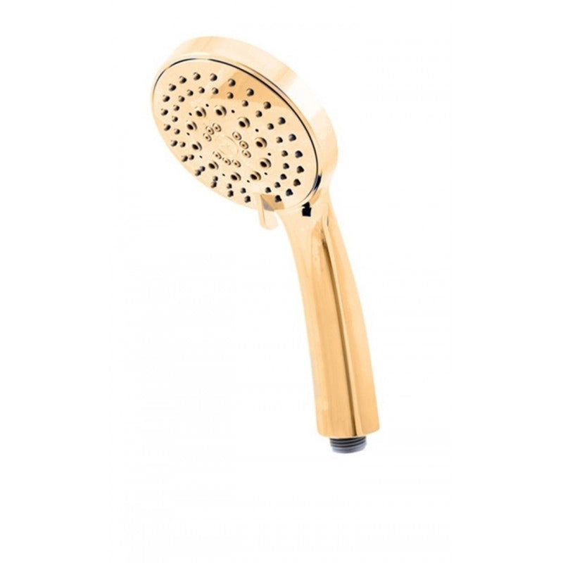 Colonna doccia a parete placcata oro spazzolato con doccetta H. 109 cm