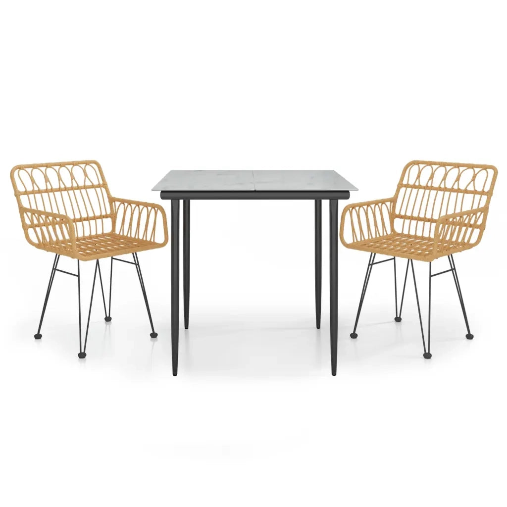 Set da Pranzo da Giardino 3 pz in Polyrattan cod mxl 35471